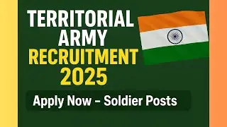 Territorial Army Recruitment 2025 | Soldier Posts Notification | Apply Online Now