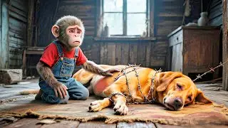 Monkey Farmer Rescues Injured Mother Dog from Hunter Trap &ndash; Emotional Recovery