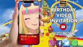 Pokemon Pikachu Video Invitation, Pokemon Pikachu Invite, Pokemon Pikachu Birthday