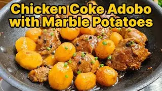 Chicken Coke Adobo with Marble Potatoes | Sweet, Savory & Tender Filipino Dish