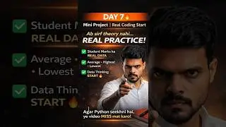Day 7 🔥 Python Mini Project | Real Coding Start | Student Marks Analysis #shorts