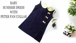 Simple baby dress with peter pan collar/ how to do simple diy peter pan collar without pattern