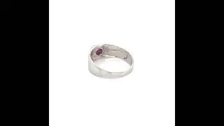 Men's Round Cut Ruby Ring in Sterling Silver #ring #gemquality #ruby #bestring #jewelry