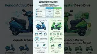 Honda Activa vs TVS Jupiter 🔥 कौन सा Scooter Best है? | Mileage, Price #Shorts