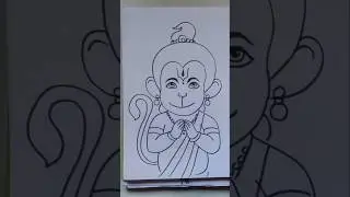 Quick simple and easy drawing of lord Hanuman face/ Hanumanji drawing for beginners/ Bajrangbali
