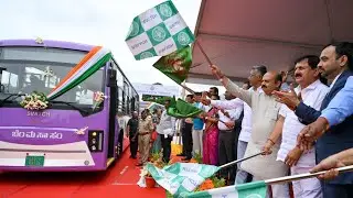 Chief Minister Basavaraj Bommai  flag off Switch EIV 12 Bus at Vidhanasoudha