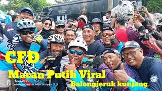 Gowes CFD Patung Macan putih viral Balongjeruk Kunjang Kediri