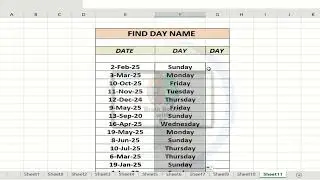 FIND DAY NAME IN EXCEL #trending #excel #exceleducation #computerknowledge #computer #excelacademy