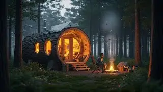 I Built a Hidden Log Cabin Deep in the Misty Forest | Full Start to Finish.