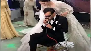 شاهد بالفيديو ماذا فعل العريس ليلة الدخله بالشيشه !!