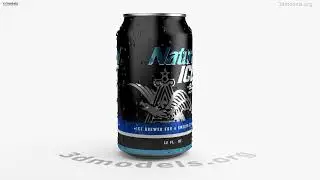 Natural Ice Beer Can 355ml 3D model by 3DModels.org