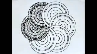 Creative mandala art using 6 intersecting circles #art #meditativemandalaart #drawing #circular art