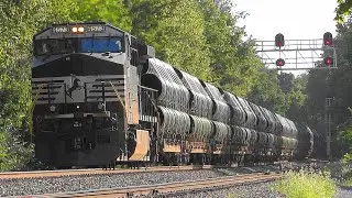 🦌🦌  EMD SD70ACe Leads NS Loaded Pipe Train