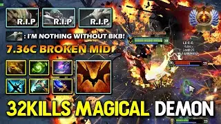 7.36c BROKEN MID Shadow Fiend 32Kills With Full Magical Build EPIC ONE ULT KILL DotA 2