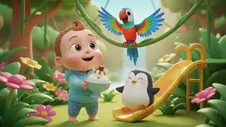 Penguin Ice Cream Slide Song for Kids | Fun Animal & Nursery Rhymes, Baby Songs & Kids Music 🐧🍦🎶