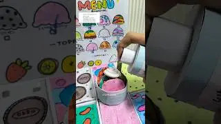 ASMR Cardboard ice cream stand order🍧 #asmr #cardboardcraft #papercraft #icecream #tutorial #shorts