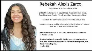 Rebekah Zarco Memorial Service