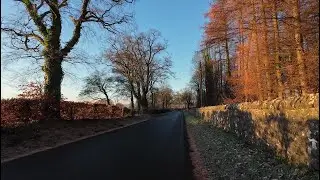 Frosty early morning walk on Ayrshire countryside paths