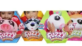 Fuzzy Wubble Unboxing Toy Review Daisy the Pig, Pixie the Unicorn, BeBe the Cat and Roxy the Husky