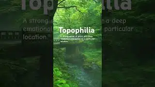 Topophilia - Fancy English words meaning #fancywords #wordsmeaning