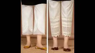 White Trousers Ideas With Lace ||Fancy White Trousers Designs 2022||