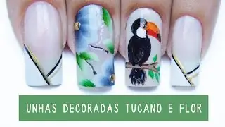 Unhas Decoradas Tucano e Flor | Aline Makelyne