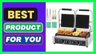 VEVOR Commercial Panini Press Grill Electric Sandwich Maker Griddle Plate 19