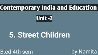 Street Children,B .ed 4th semester by Namita Patro