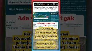 Kemenkop buka lowongan 8000 asisten bisnis, gaji Rp 7,25 juta #shorts