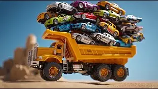 🚙TRANSPORTING POLICE CARS AMBULANCE FIRE TRUCK COLORFUL CARS WITH TRUCK