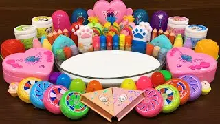 Mixing Random Things into GLOSSY Slime ! Satisfying Slime Videos #420