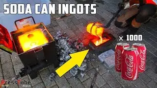 Shredding & Melting 1000 Coca Cola Soda Cans Into Huge Aluminium Ingots