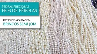 Fios de Pérolas de rio Naturais para Montagem de Semi Joias - Pedra Mística