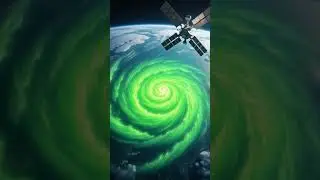 A glowing green space hurricane       #space #mystery