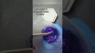 Resin pour with color-shifting glitter in a trinket box mold