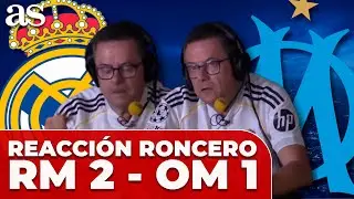 La REACCI&Oacute;N de RONCERO al PENALTI, la ROJA y los GOLES del REAL MADRID 2 vs OLYMPIQUE MARSEILLA 1
