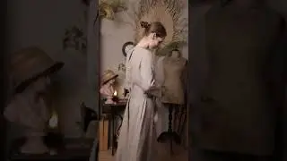 Long linen dress MONK, dress with long sleeves  #shorts