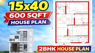 15X40 2BHK House Plan | 600 Sqft House Design For Village | Kailash Civil Engineer #home #house