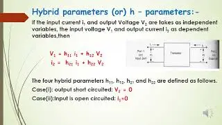 ANALOG CIRCUITS-H PARAMETERS