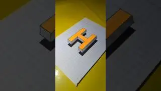 how to draw 3D letter H #art #3d #3dart