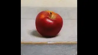 Paint an apple. Oil painting still life