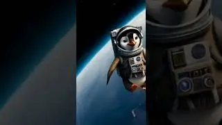 Astronaut Penguin Floats Through Space - Cute Animal Funny 3D Pixar-Style Animation #Shorts