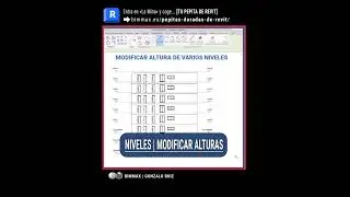#revit | Niveles - modificar m&uacute;ltiples alturas