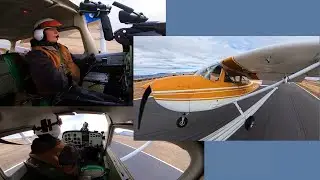 Practicing ground reference maneuvers down the runway at Cody in the Cessna 172 Skyhawk
