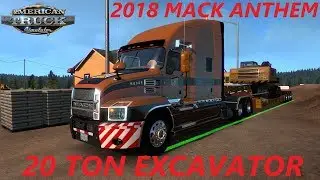 American Truck Simulator 2018 Mack Anthem Etnyre Lowboy Black Hawk