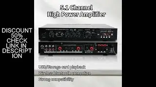 5.1 Channel High Power Amplifier Super Bass Rate Stage Home Theater Bluetooth Radio Amplifier Black
