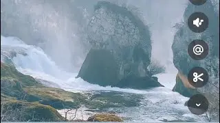 The Dark yet Magnificent Winter at The Strongest Waterfall in Europe/ The Rhine Falls/ Switzerland