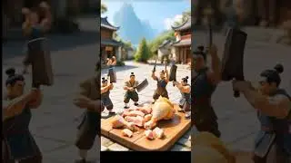 Tiny AI People vs Giant Rooster 🐓🔥 | Unreal Mini-Chef Hunt! #ai#trending#art #youtubeshorts#viral