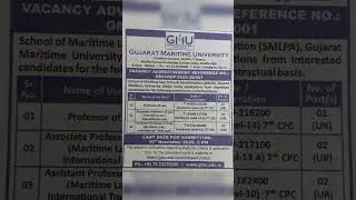 🚢 Faculty Recruitment! Gujarat Maritime University, Gandhinagar | Apply by Nov 10, 2025 ⚖️ #shorts