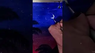 Easy Twilight Painting | Coconut Trees Under The Night Sky #twitch #peace #easy